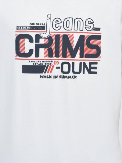 Typography White T-shirt-Boys T-Shirts-Crimsoune Club