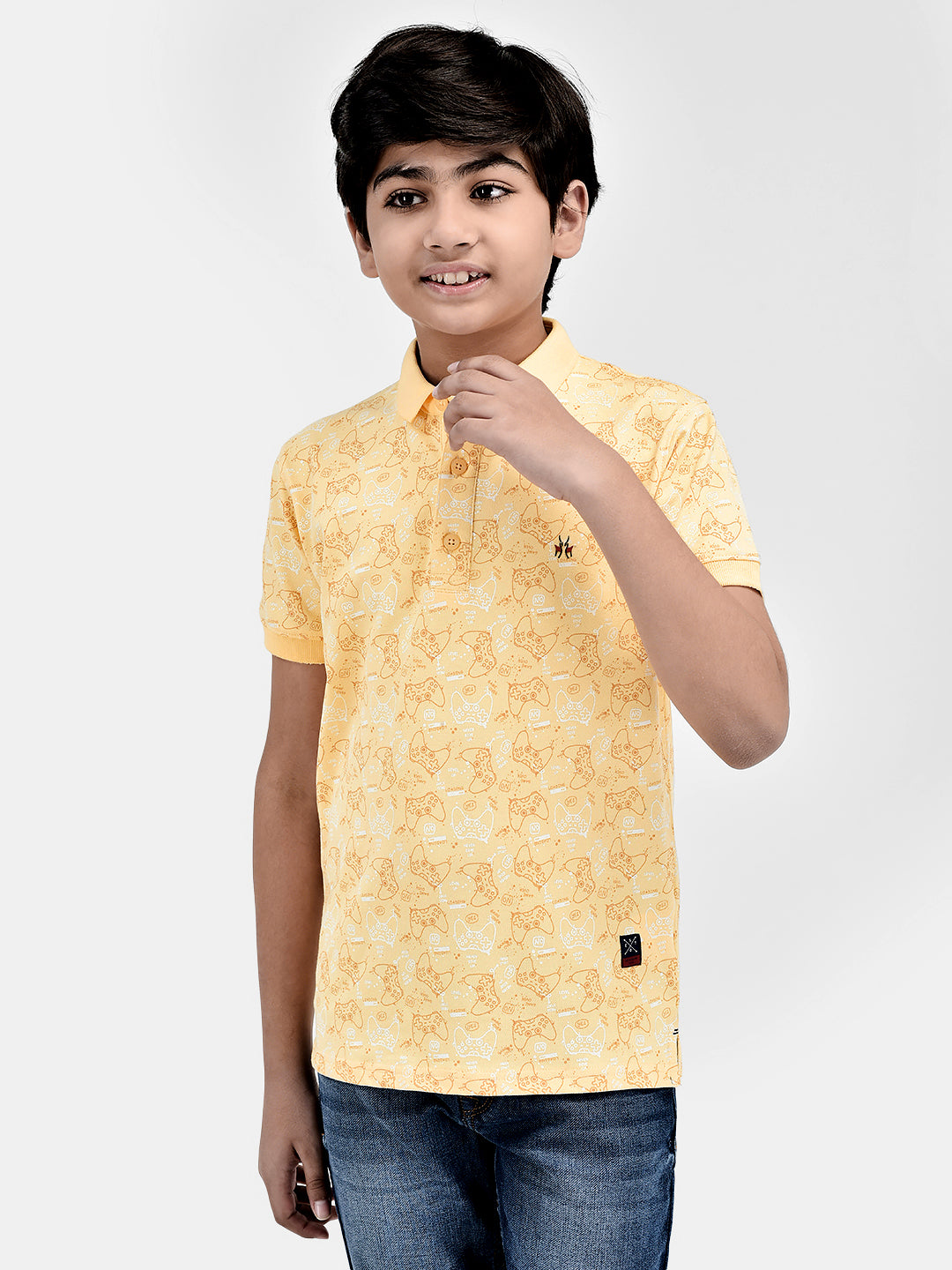 Graphic Yellow T-shirt-Boys T-Shirts-Crimsoune Club