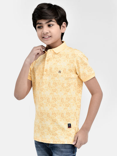Graphic Yellow T-shirt-Boys T-Shirts-Crimsoune Club