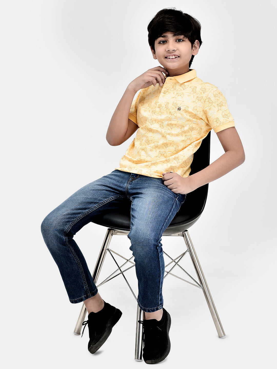 Graphic Yellow T-shirt-Boys T-Shirts-Crimsoune Club