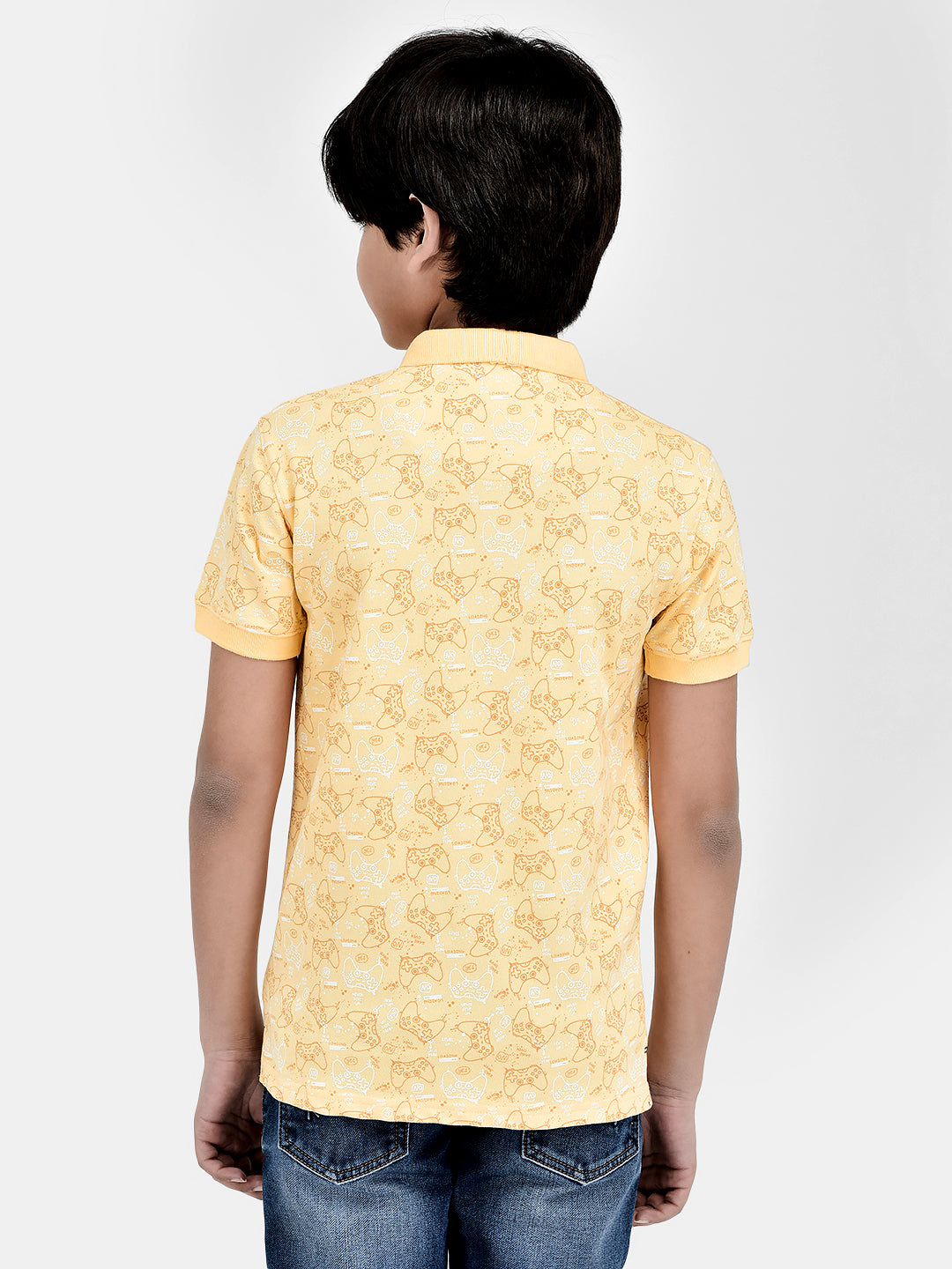Graphic Yellow T-shirt-Boys T-Shirts-Crimsoune Club