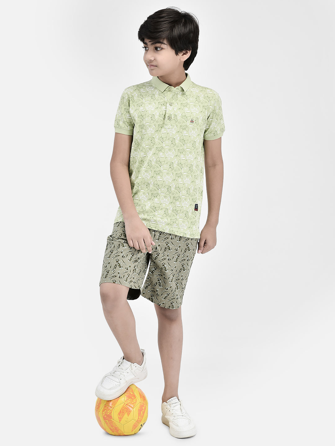 Graphic Green T-shirt-Boys T-Shirts-Crimsoune Club