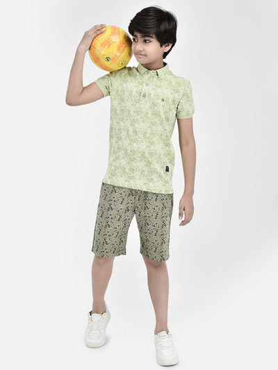 Graphic Green T-shirt-Boys T-Shirts-Crimsoune Club
