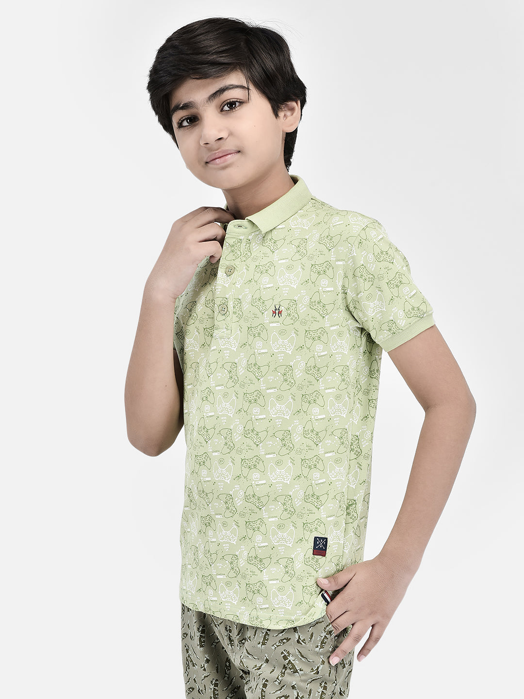 Graphic Green T-shirt-Boys T-Shirts-Crimsoune Club