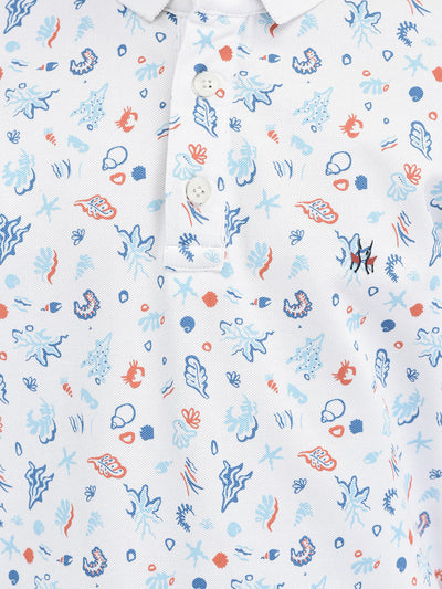 Printed White T-shirt-Boys T-Shirts-Crimsoune Club