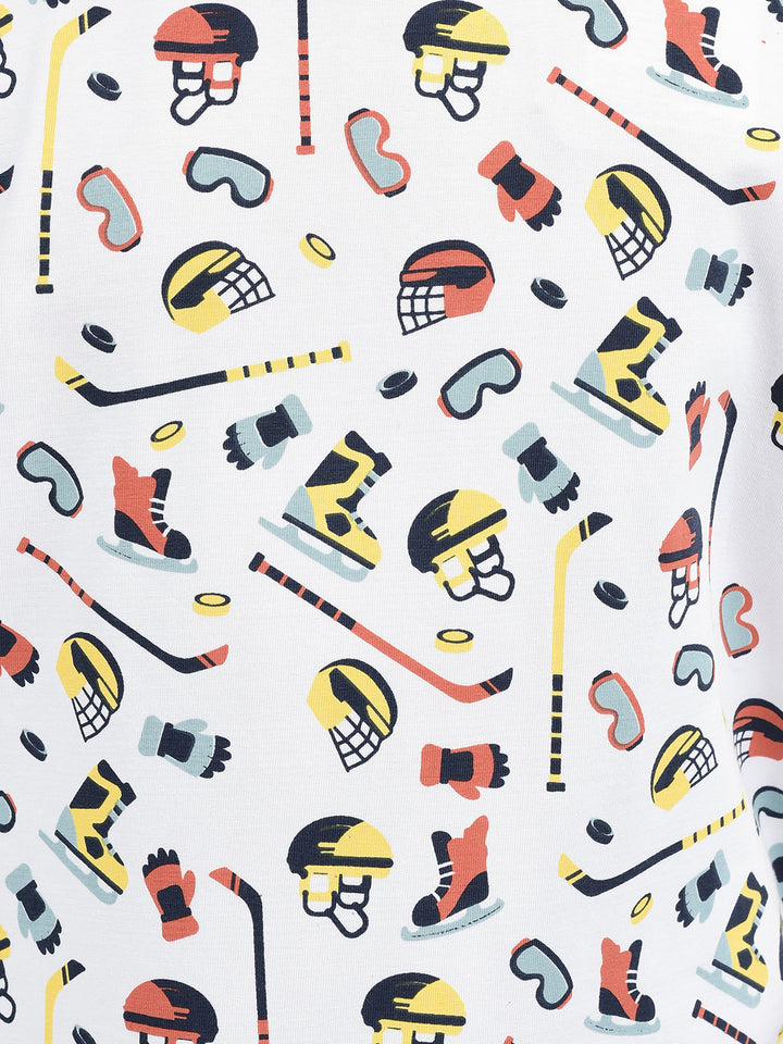 Graphic White T-shirt-Boys T-Shirts-Crimsoune Club