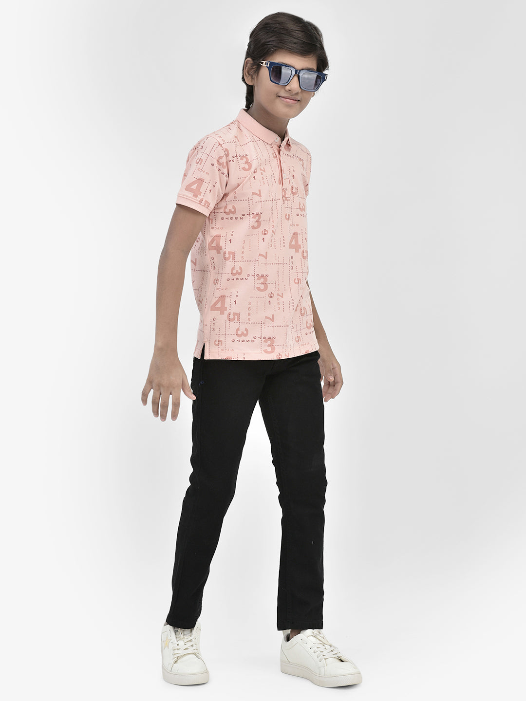 Typography Peach T-shirt-Boys T-Shirts-Crimsoune Club