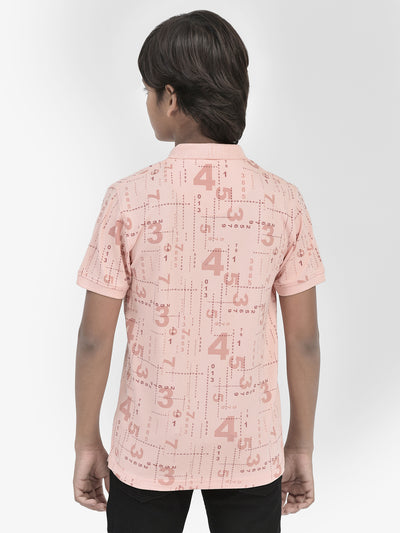 Typography Peach T-shirt-Boys T-Shirts-Crimsoune Club