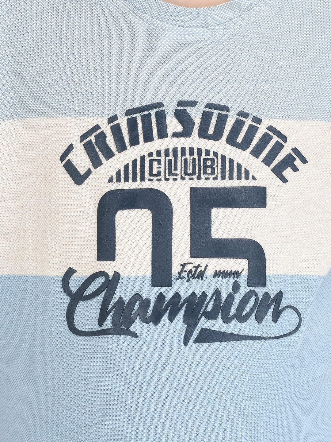 Blue Typographic Print T-shirt-Boys T-shirts-Crimsoune Club