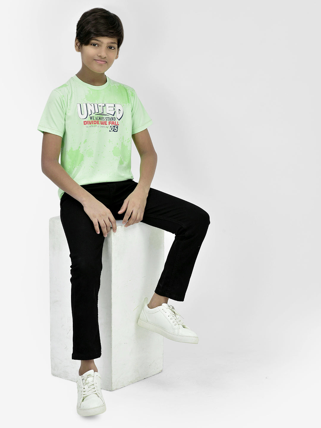 Typography Green T-shirt-Boys T-Shirts-Crimsoune Club