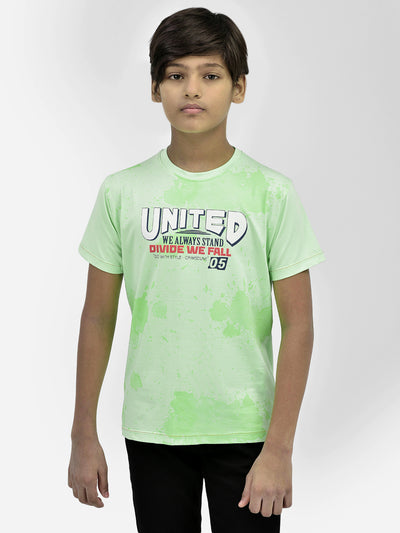 Typography Green T-shirt-Boys T-Shirts-Crimsoune Club