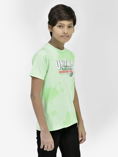 Typography Green T-shirt-Boys T-Shirts-Crimsoune Club