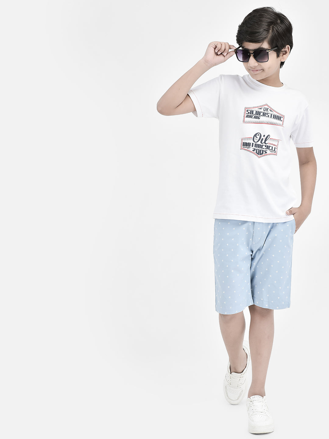 Graphic White T-shirt-Boys T-Shirts-Crimsoune Club