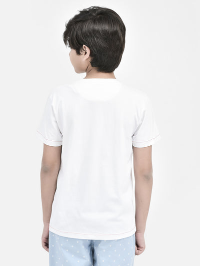 Graphic White T-shirt-Boys T-Shirts-Crimsoune Club