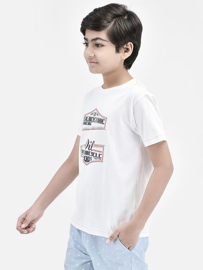 Graphic White T-shirt-Boys T-Shirts-Crimsoune Club