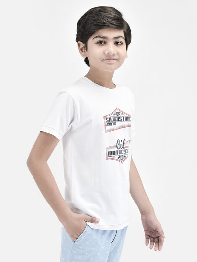 Graphic White T-shirt-Boys T-Shirts-Crimsoune Club