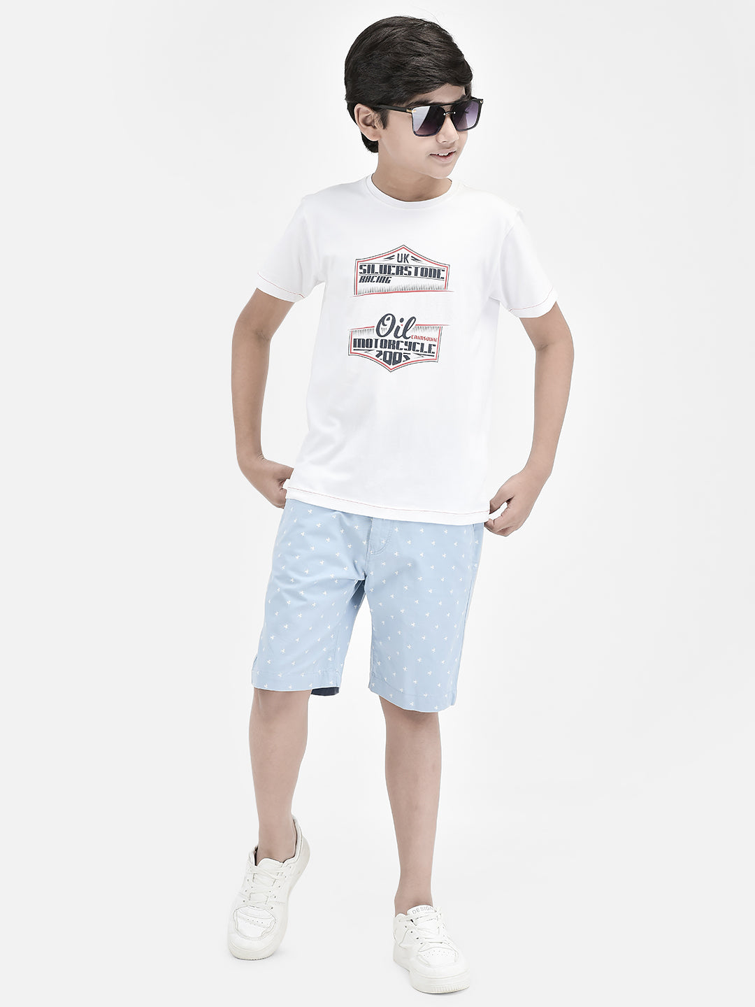 Graphic White T-shirt-Boys T-Shirts-Crimsoune Club