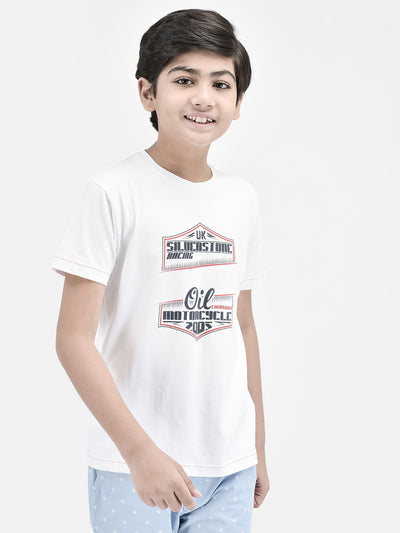 Graphic White T-shirt-Boys T-Shirts-Crimsoune Club