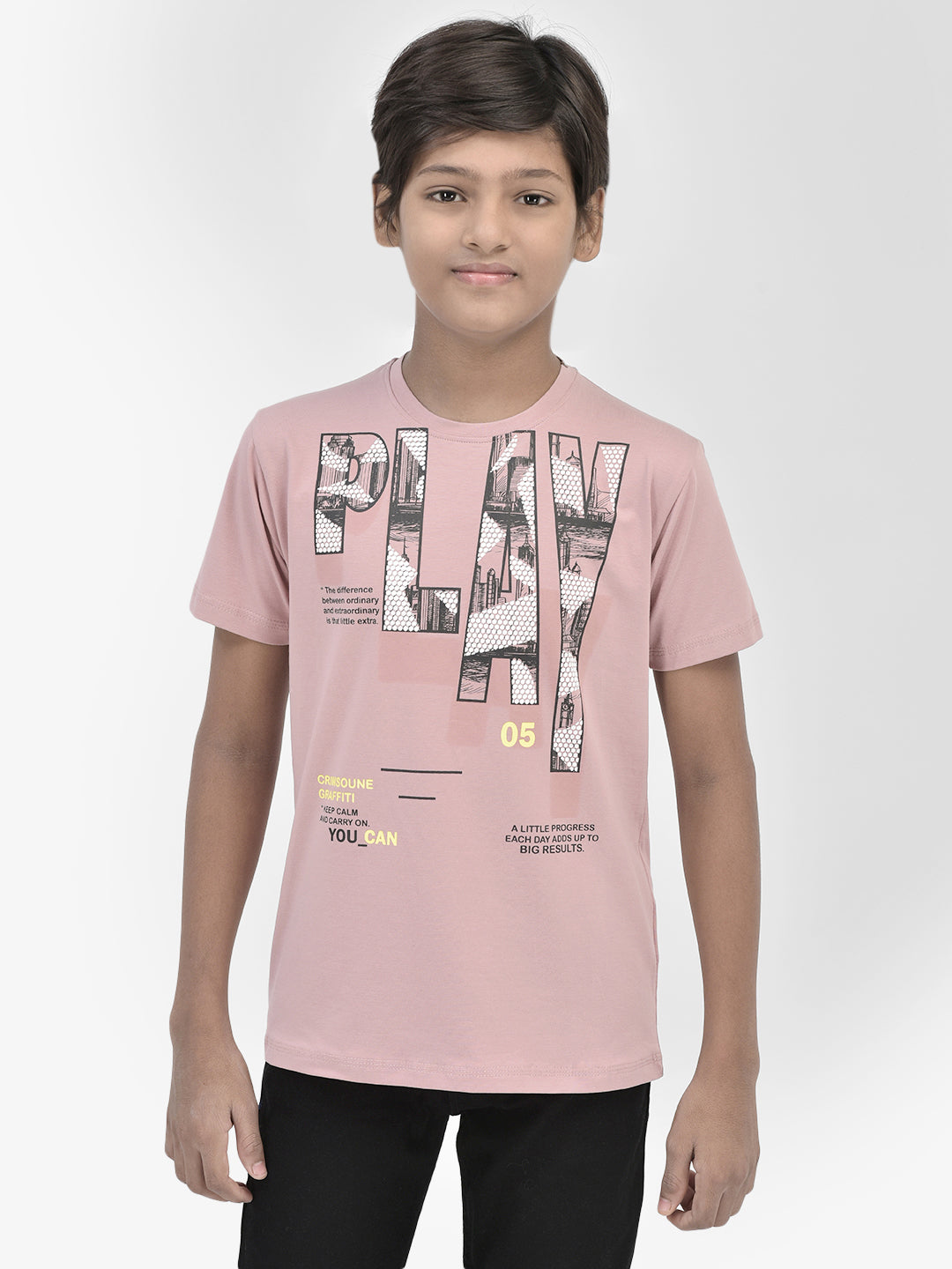 Graphic Pink T-shirt-Boys T-Shirts-Crimsoune Club