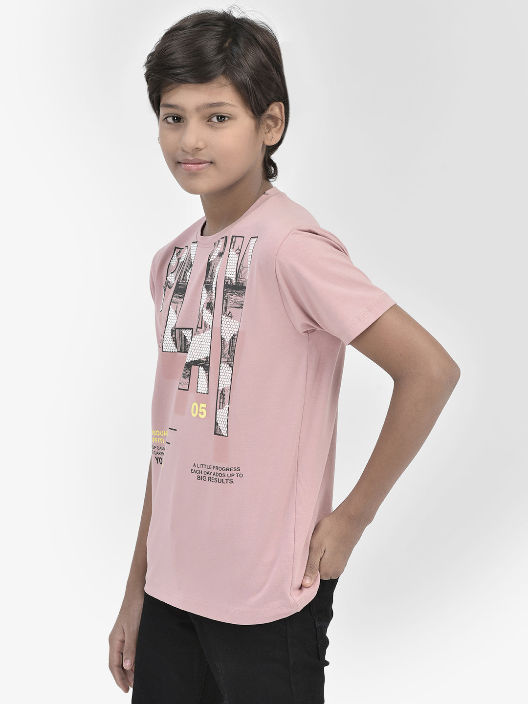 Graphic Pink T-shirt-Boys T-Shirts-Crimsoune Club