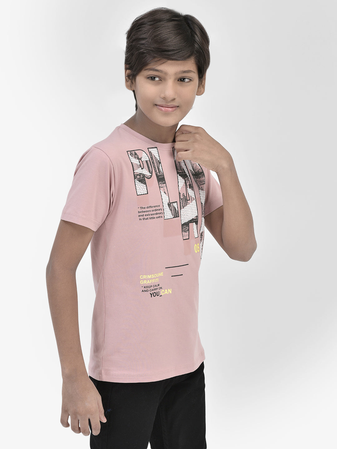 Graphic Pink T-shirt-Boys T-Shirts-Crimsoune Club