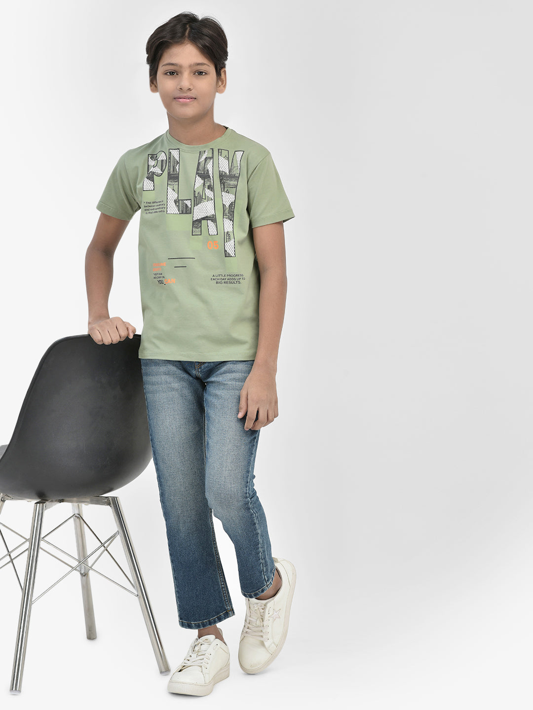 Graphic Green T-shirt-Boys T-Shirts-Crimsoune Club