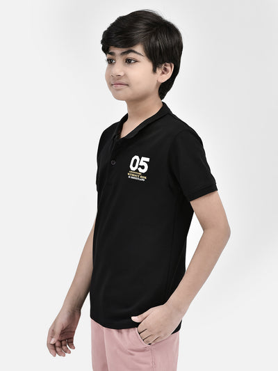 Black T-shirt-Boys T-Shirts-Crimsoune Club