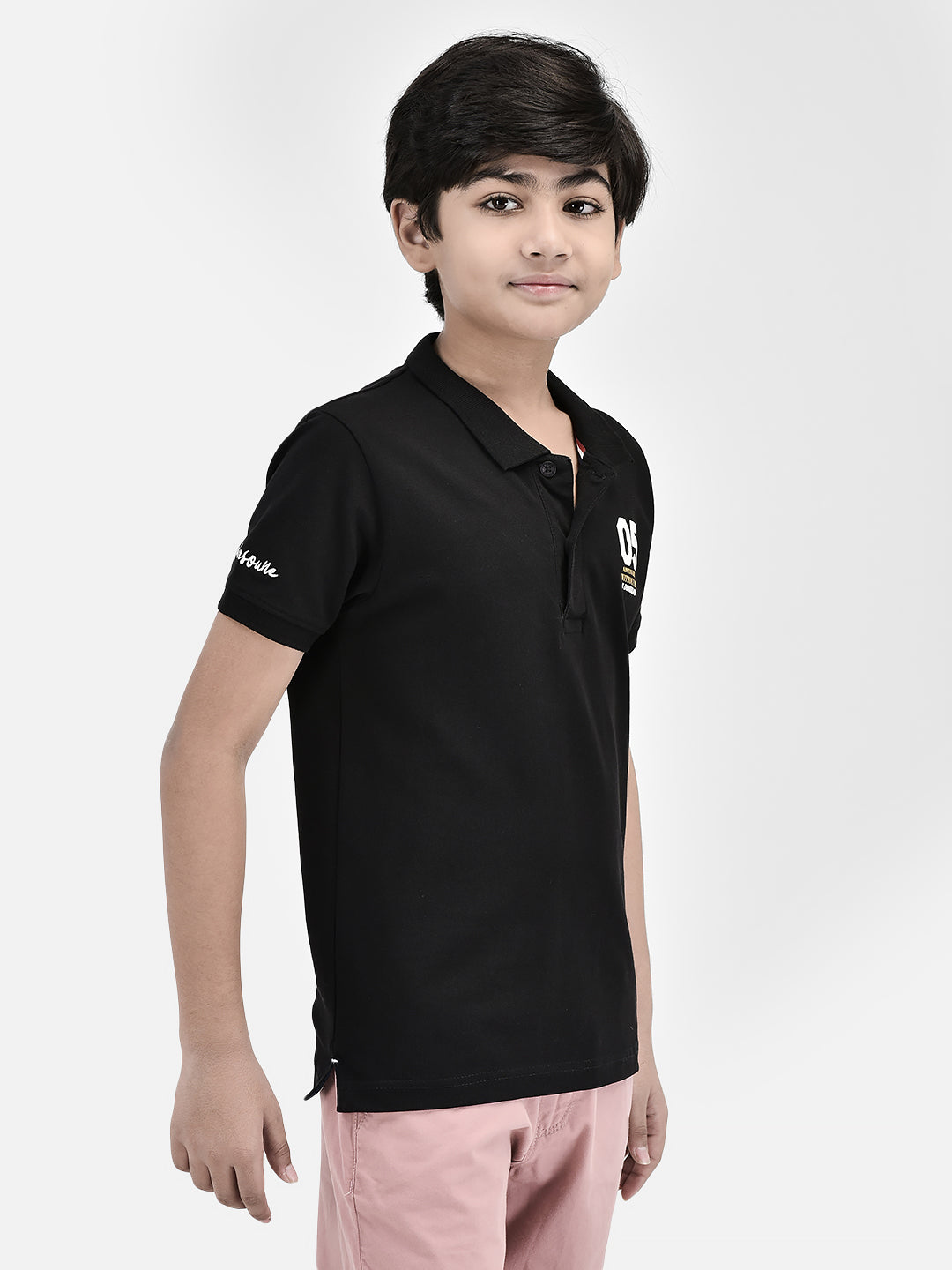 Black T-shirt-Boys T-Shirts-Crimsoune Club