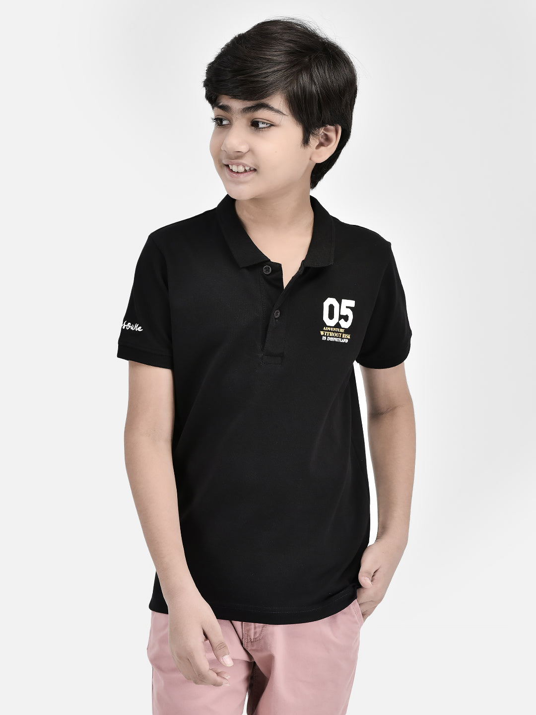 Black T-shirt-Boys T-Shirts-Crimsoune Club