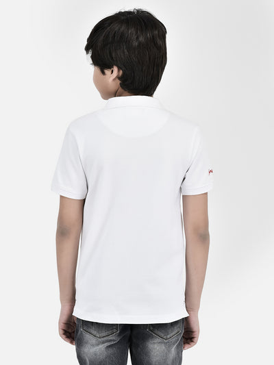 White T-shirt-Boys T-Shirts-Crimsoune Club