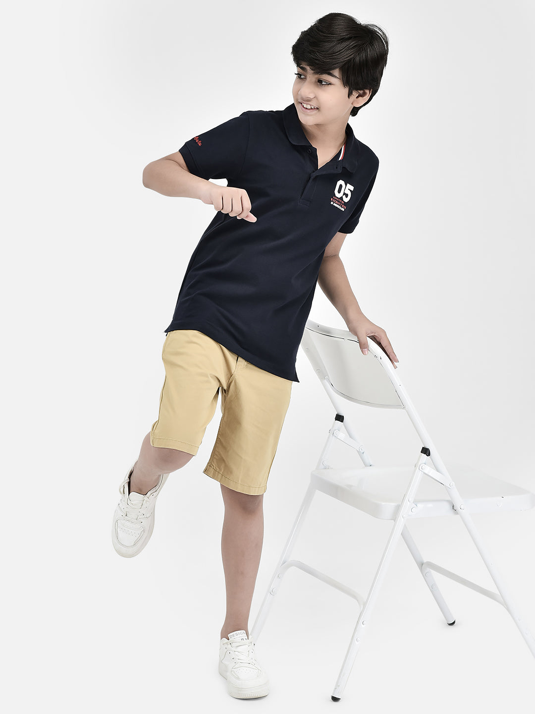 Navy Blue T-shirt-Boys T-Shirts-Crimsoune Club