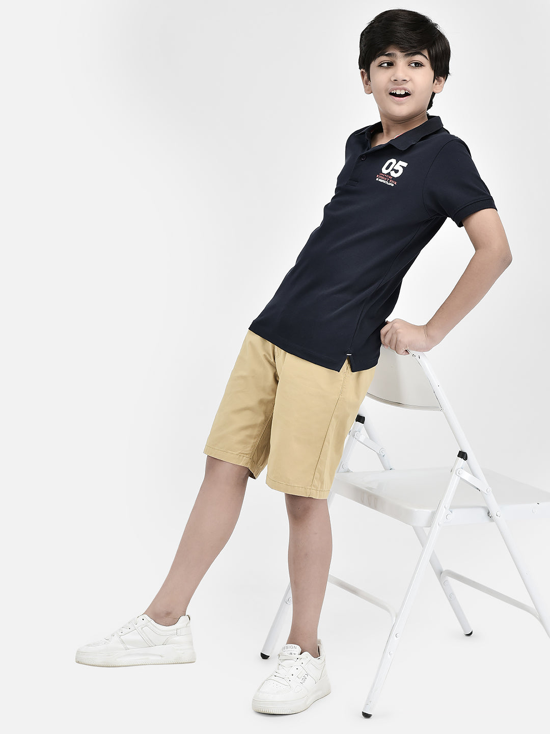 Navy Blue T-shirt-Boys T-Shirts-Crimsoune Club