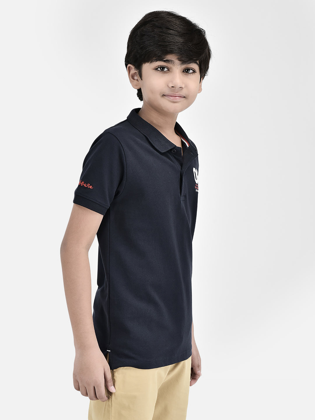 Navy Blue T-shirt-Boys T-Shirts-Crimsoune Club