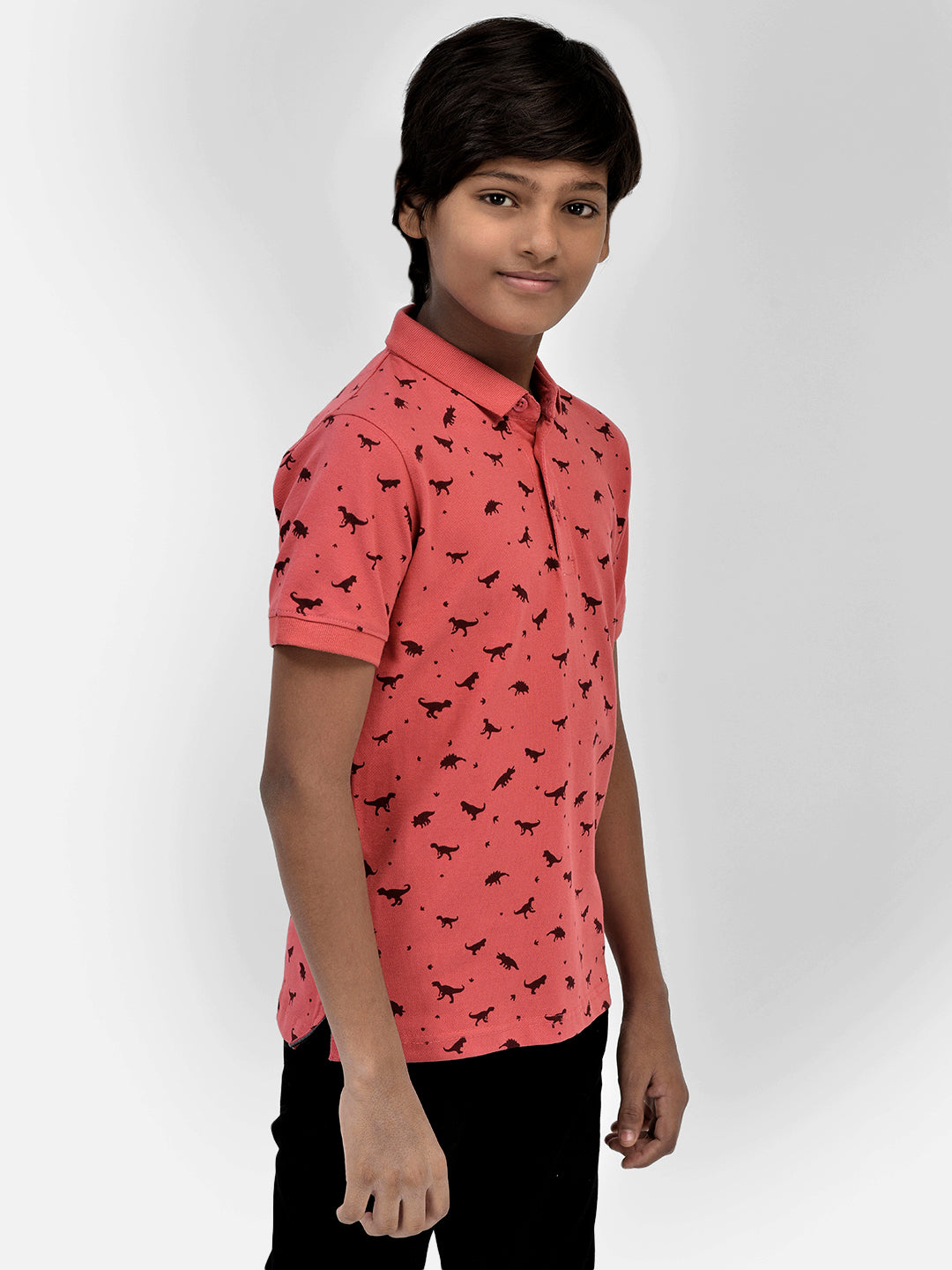 Printed Peach T-shirt-Boys T-Shirts-Crimsoune Club