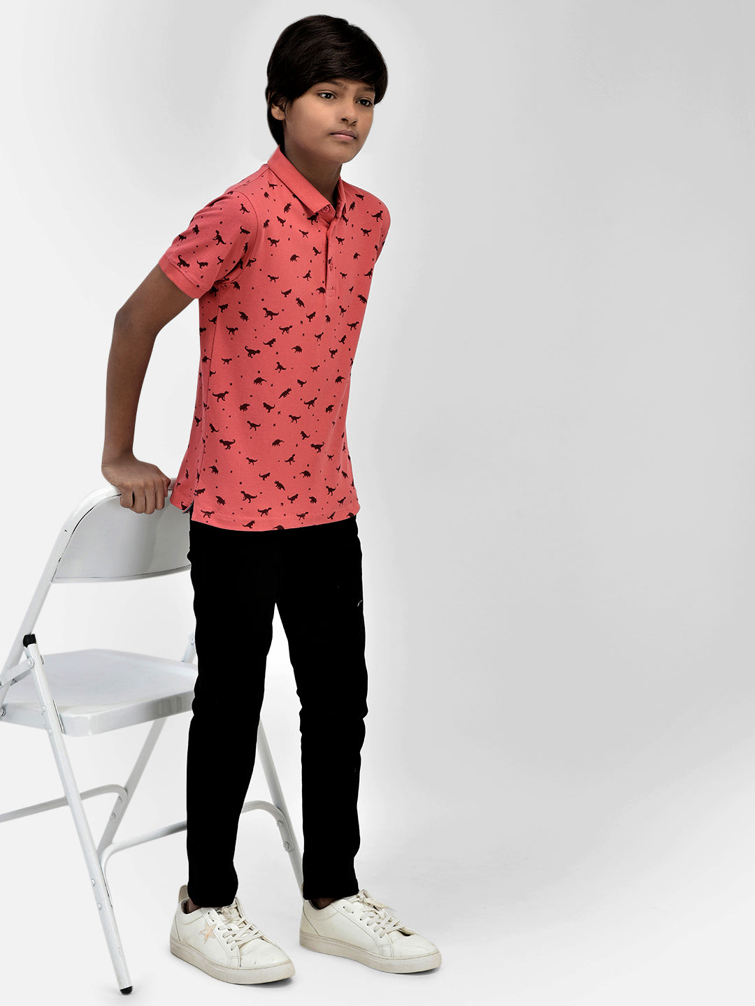 Printed Peach T-shirt-Boys T-Shirts-Crimsoune Club