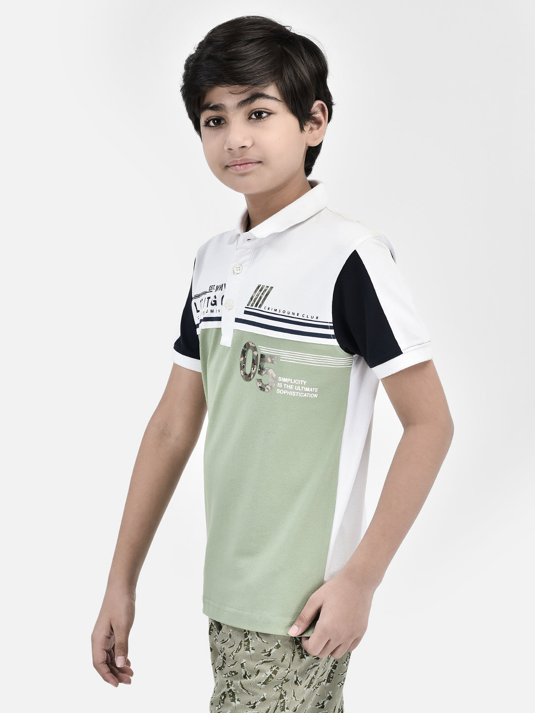 Olive Colourblocked T-shirt-Boys T-shirts-Crimsoune Club