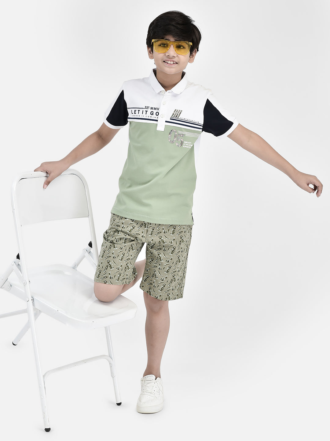 Olive Colourblocked T-shirt-Boys T-shirts-Crimsoune Club