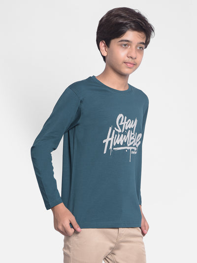 Green Printed T-Shirt-Boy T-shirts-Crimsoune Club