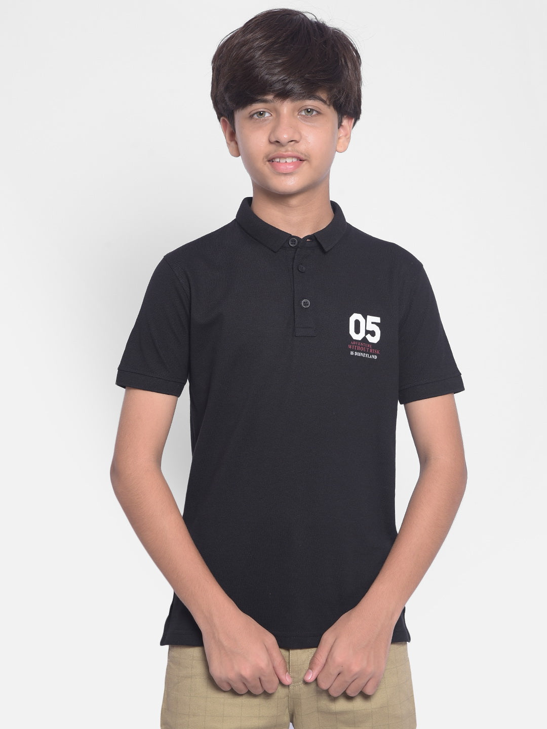 Black Polo T-shirt-Boys T-shirt-Crimsoune Club