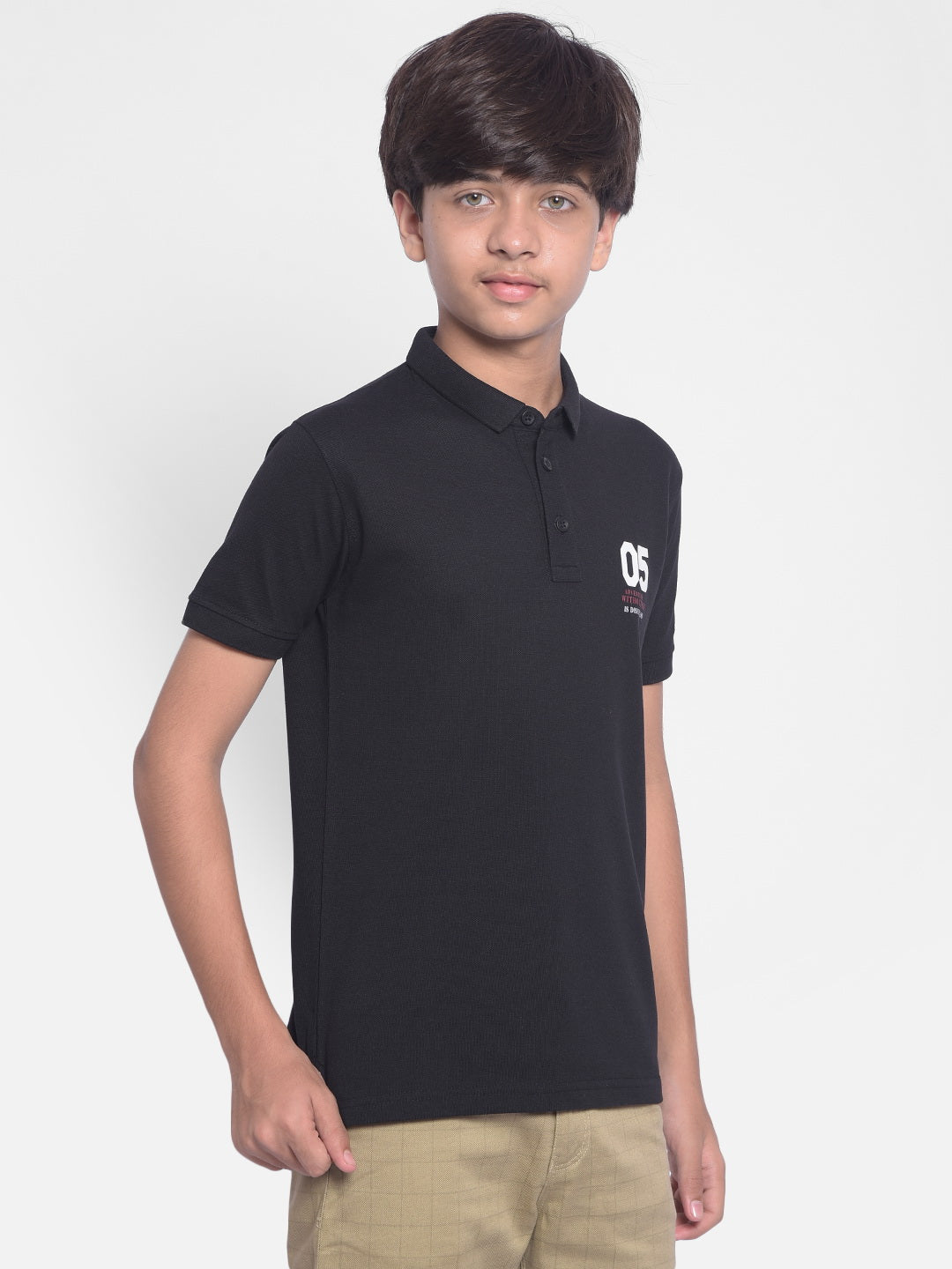 Black Polo T-shirt-Boys T-shirt-Crimsoune Club