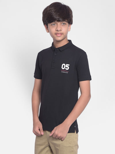 Black Polo T-shirt-Boys T-shirt-Crimsoune Club