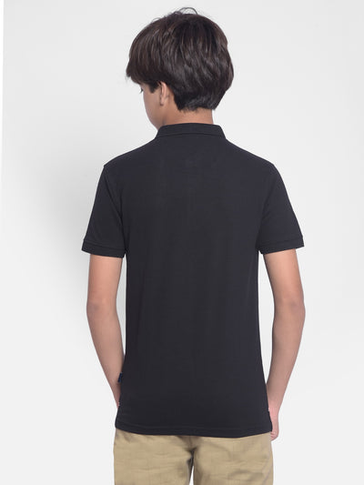 Black Polo T-shirt-Boys T-shirt-Crimsoune Club