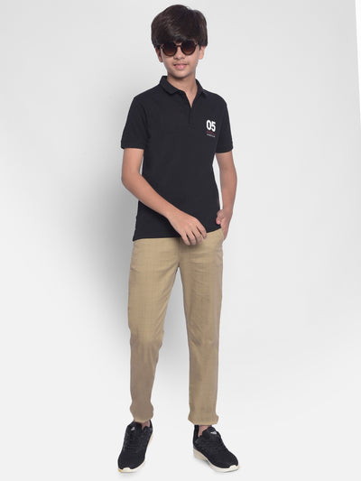 Black Polo T-shirt-Boys T-shirt-Crimsoune Club