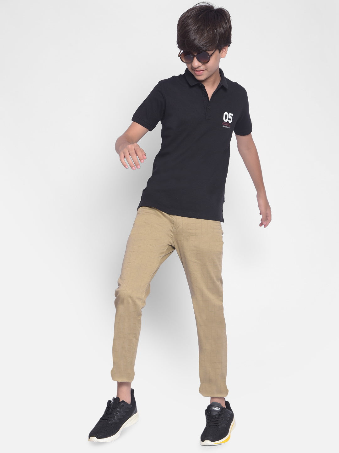 Black Polo T-shirt-Boys T-shirt-Crimsoune Club