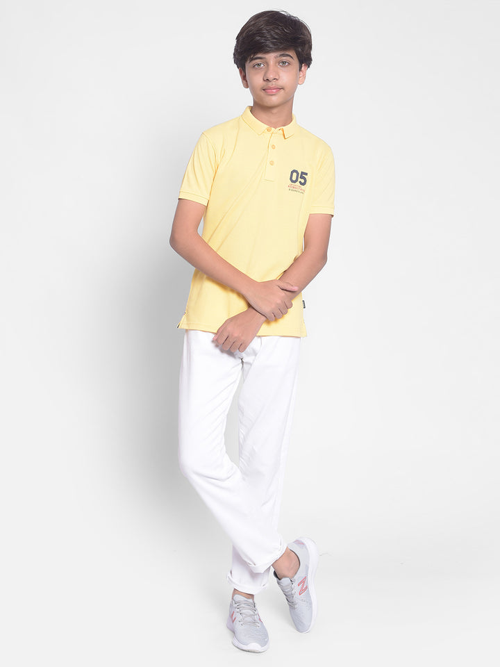 Yellow Polo T-shirt-Boys T-shirts-Crimsoune Club