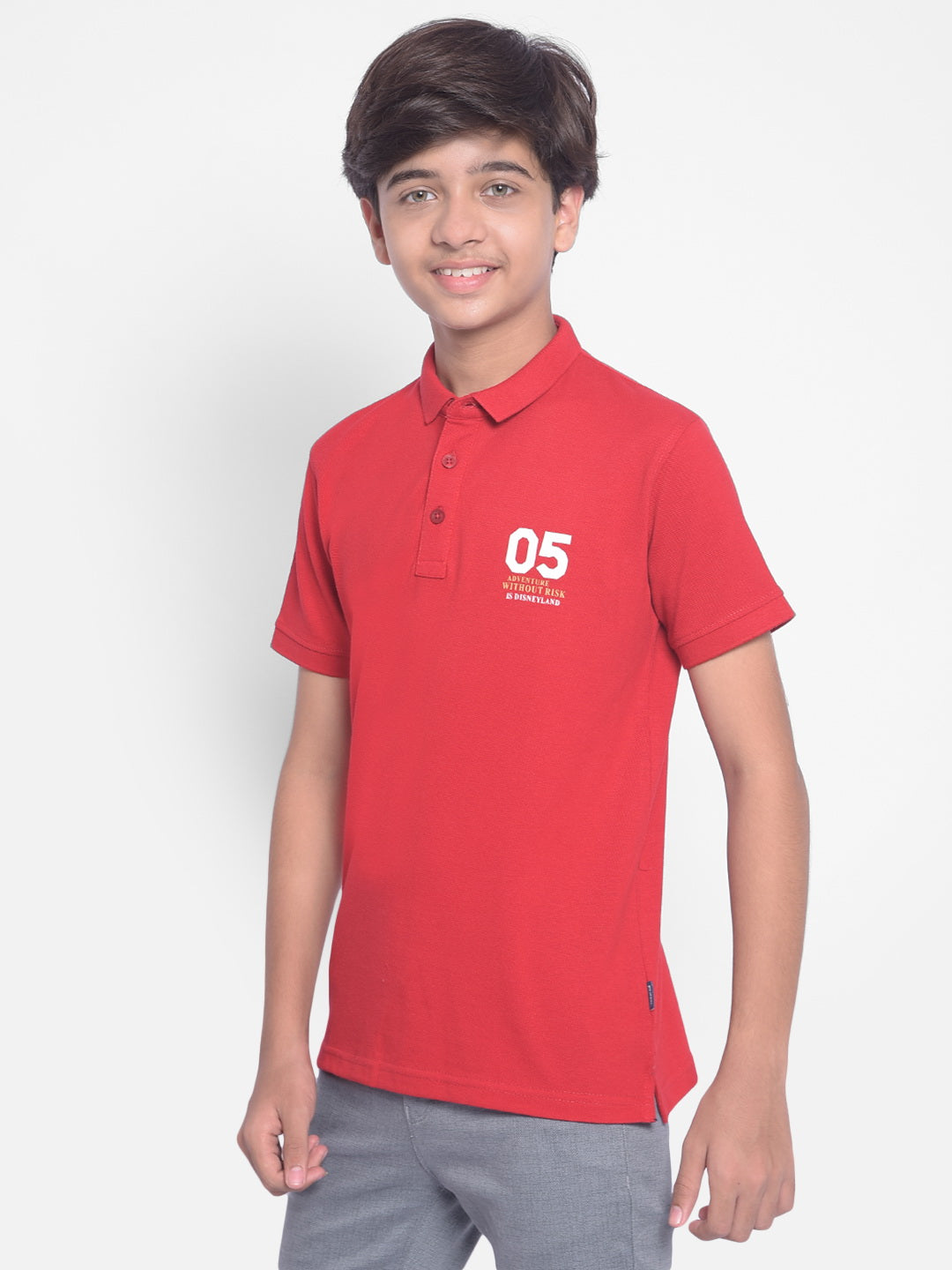 Red Polo T-shirt-Boys T-shirt-Crimsoune Club