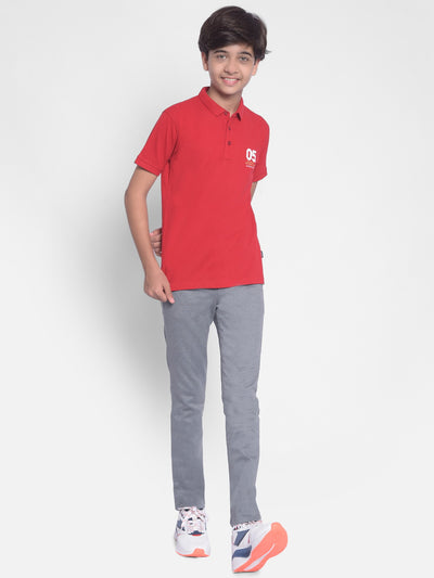 Red Polo T-shirt-Boys T-shirt-Crimsoune Club