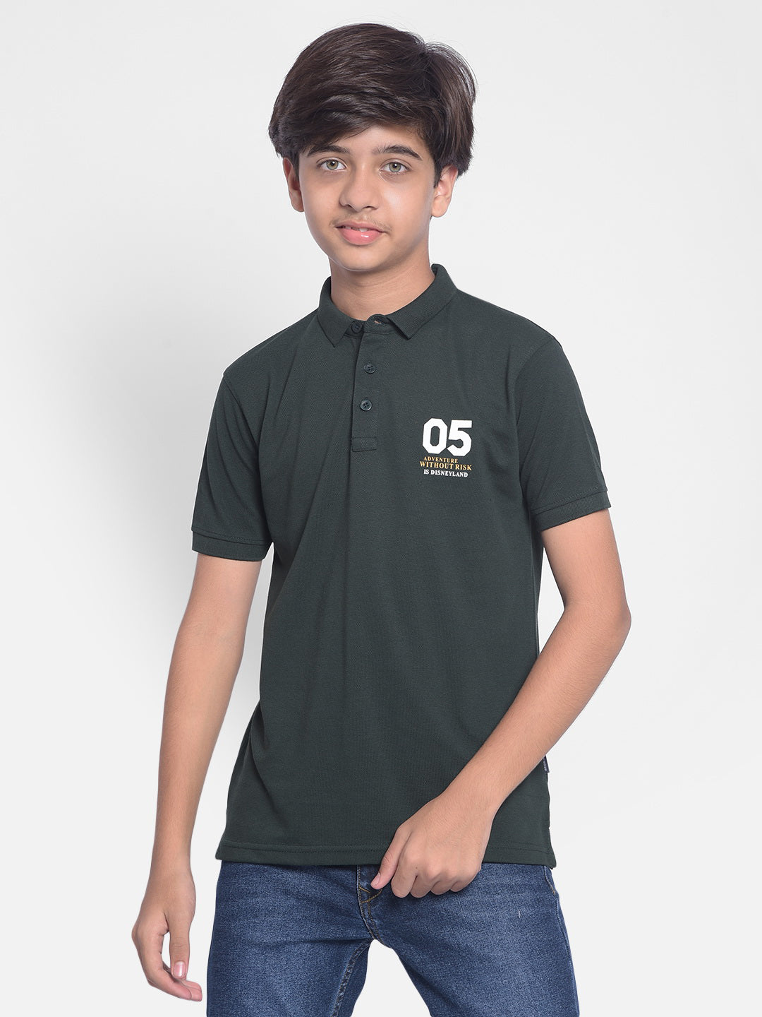 Green Polo-T-Shirt-Boy T-shirts-Crimsoune Club