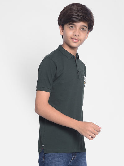 Green Polo-T-Shirt-Boy T-shirts-Crimsoune Club