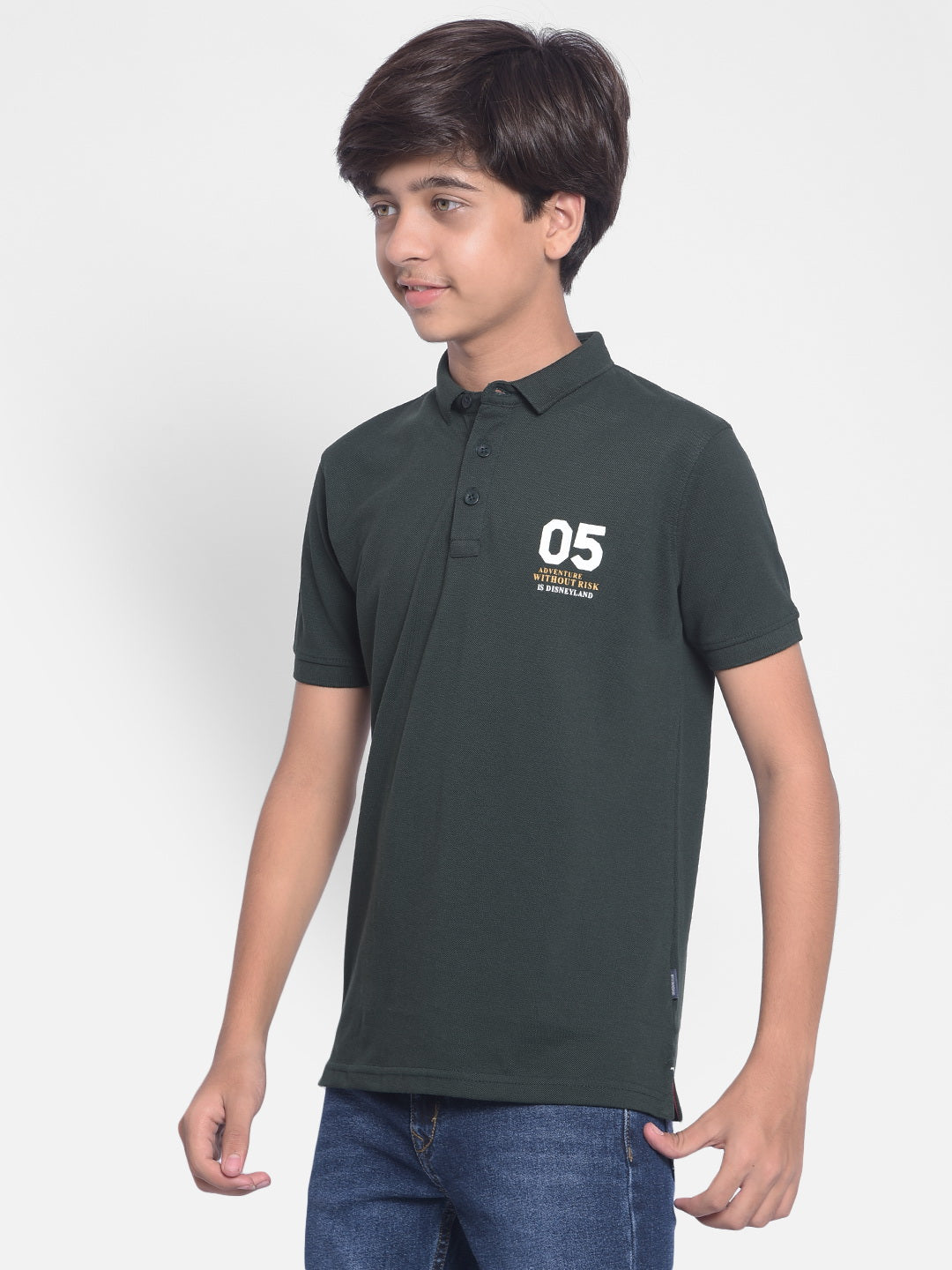 Green Polo-T-Shirt-Boy T-shirts-Crimsoune Club